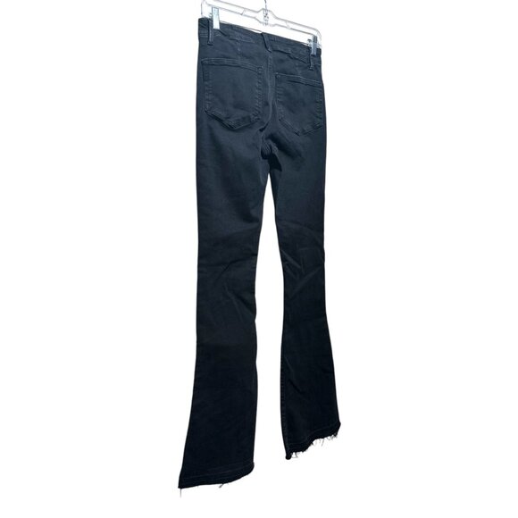 Paige High Rise Lou Lou Jeans Womens 27 black Wide Leg Flare Button Fly Classic - Picture 14 of 16